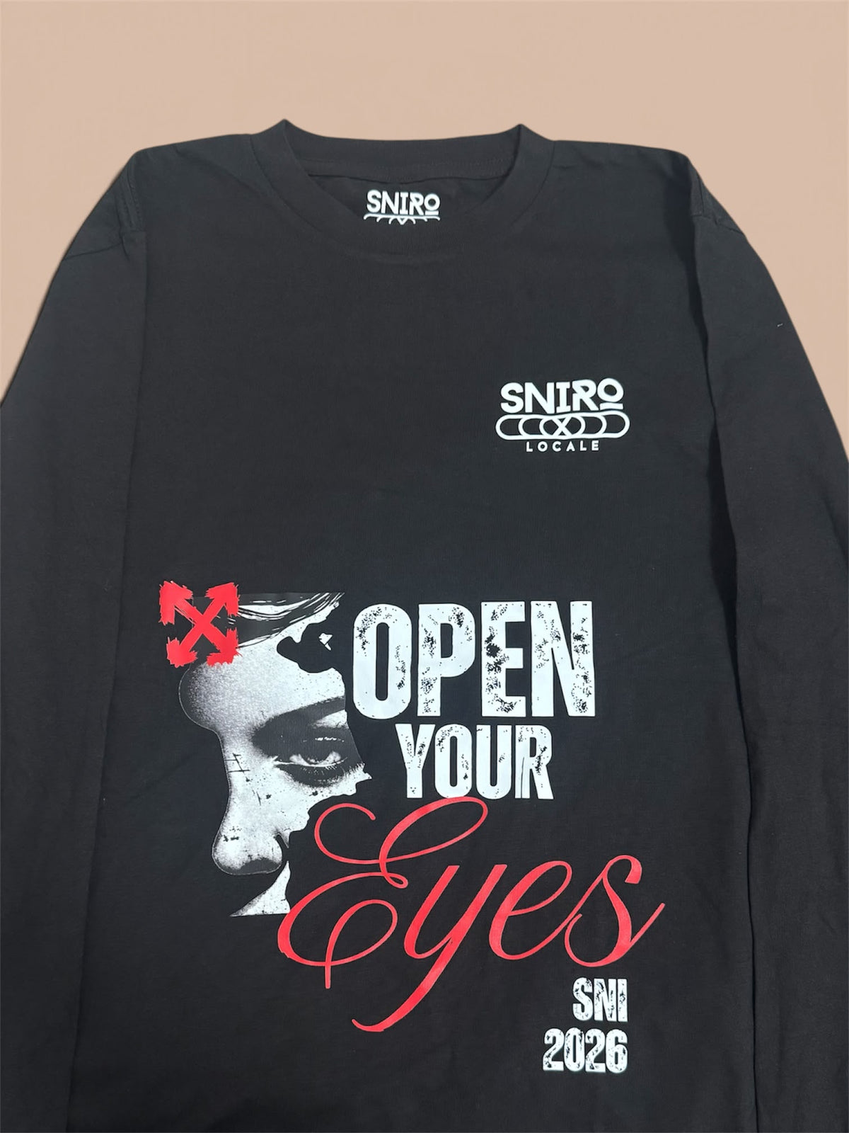 Sniro Locale "Open Your Eyes" Graphic T-Shirt – Premium 200GSM Cotton Heavyweight Tee